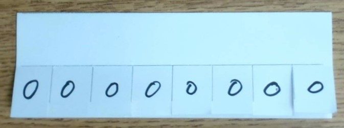 A zero written on each of the 8 flaps